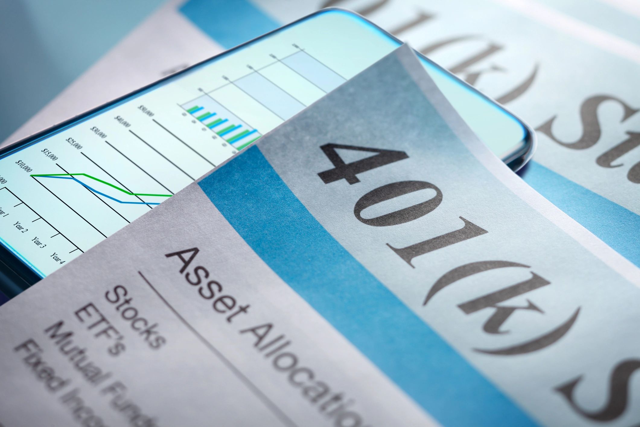 Retirement account statement with investment chart
